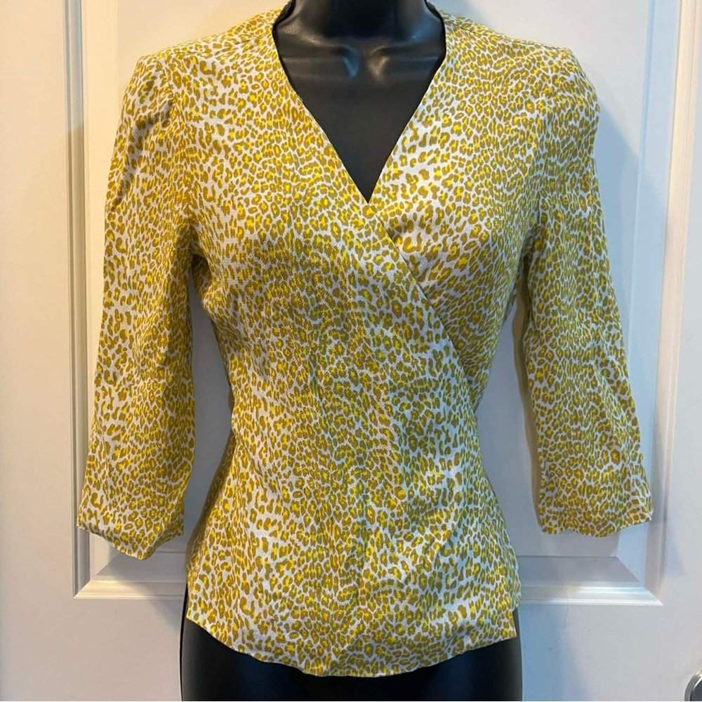 Diane von Furstenberg DVF 100% Viscose Blouse Leopard Print Wrap XS - Picture 6 of 8